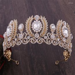 Hair Clips Crystal Headband Bridal Headdress Rhinestone Pearls Wedding Crown Bride Tiaras Jewellery Accessories