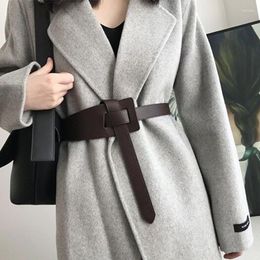 Belts PU Leather Belt Girdle Waistband For Overcoat Sweater Dress