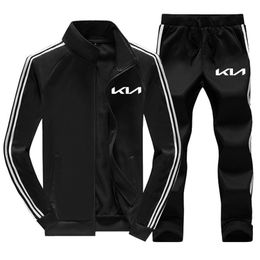 Mens Tracksuits zipper jackets Spring Autumn high quality sports suitjacketsSweatpants Kia car print casual mens suits 220906