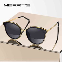 Sunglasses MERRYS DESIGN Women Luxury Brand Cat Eye Sunglasses Ladies Fashion Polarized Sun glasses UV400 Protection S6151 T220831