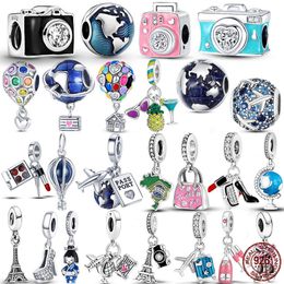 handbags charms UK - 925 Silver Charm Beads Dangle Handbag Balloon Camera Travel Bead Fit Pandora Charms Bracelet DIY Jewelry Accessories