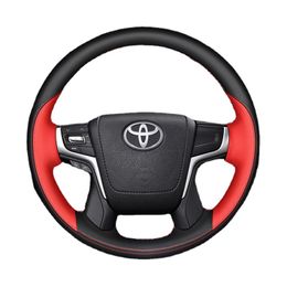 Customised Leather Hand Sewn Steering Wheel Cover For Toyota Prado Crown Land cruiser Alphard Vellfire