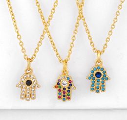 Jewellery Necklaces Pendants palm eye chain necklace Zirconia Jewellery Cubic Crystal Cz Fashion Charm ft6m