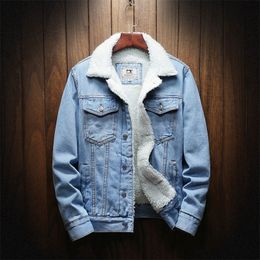 Men's Jackets Winter Jean Outerwear Warm Denim Coats Large Size Wool Liner Thicker Plus XS-6XL 220907