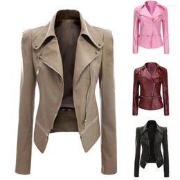 Women's Leather Winter Jacket Women Fashion Coat Short Motorcycle Style Makes You Cool And Attractive Perfect Gifts