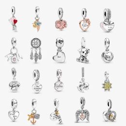 2022 New Popular s925 Sterling Silver Women's Charm For Pandora Bracelet Angel Heart Style Top Quality Ladies DIY Beads With Gift