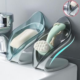 Soap Dishes Leaf Shape Box Kitchen Dish Storage Shower Holder Home For Bathroom Accessories Gadgets Sponge Tray