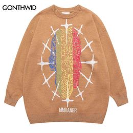 Men's Sweaters Vintage Knitted Sweater Men Women Harajuku Retro Pattern Pullover Jumpers Sweaters Streetwear 2022 Hip Hop Casual Loose Sweater T220906