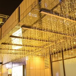 Strings Christmas Light String Curtain Icicle Droop 0.6-0.8m Led Garland Lamp Holiday Decoration For Home Outdoor Indoor