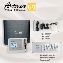 Microneedle Artmex V9 PMU MTS 2in1 Tattoo Pen Permanent Makeup Dermapen Microblading Facial Mesotherapy Eyebrow Lip Liner Tool Microneedling System Ultima Dr.pen