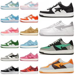 Designer Bapesta Bapestas Baped Sta Casual Shoes Mens Womens Fashion Beige Suede Color Camo Combo Pink Green Grey Black White Sports Sneakers Trainers