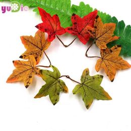 Faux Floral Greenery 100 pcs Artificial Maple Autumn Leaf Wedding Party Decorative DIY Scraping Manual Process multicolor False Mosaic J220906