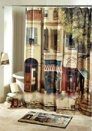 Curtain Nice Curtains 180cmx180cm Vintage Coffee House Shower Waterproof Polyester Mouldproof Bathroom