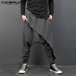 Men's Pants INCERUN Men Harem Pants Elastic Waist Streetwear Drop-crotch Trousers Men Baggy Fashion Punk Style Joggers Casual Pants 5XL 220907