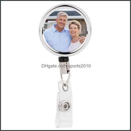 Party Favour Sublimation Blank Nurse Badge Party Favour Plastic Diy Office Work Card Hanging Buckle Can Be Rotated 360 Degrees 4615 Q2 Dh7Jt