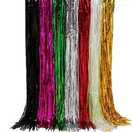Party Decoration 100 200cm 3pcs/lot Colourful Fringed Curtain Ribbon Streamers Shiny Curling Banner Wedding Happy Birthday DIY Decorations