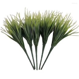 Decorative Flowers 5pcs 7 Branches Artificial Grass Fake Green Plants For Home Party Wedding Decor Decoration