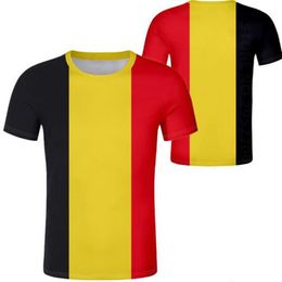 -Бельгия мужская молодежная футболка на заказ номера бельгик Бельгиен черная футболка Be French Belgie Pr Print Po Nation Flag Clo255k