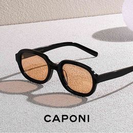 Sunglasses CAPONI Women Sunglasses 2022 Luxury Designer Nylon Lenses Acetate Frame Long-Oval Sun Glasses Fashion Trending Eyewear CP29017 T220831