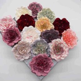 Faux Floral Greenery 5Pcs Peony Flower Heads Decorative Scrapbooking Artificial Flower For Home Birthday Party Wedding Decoration Supplies J220906