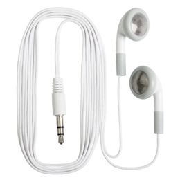 Disposable White Wired Earphones 3.5mm In Ear Stereo Earbuds Headphone Without Mic For Mobile Phone MP3 MP4 PC
