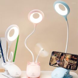 Table Lamps Reading Light Touch Switch Desk Lamp Clip Dimmable Kids Clamp Bedside Night Office Flexible USB Eye Protection LED