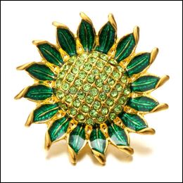 Other High Quality Snap Button Jewellery Components Diy Crystal Rhinestone Sunflower 18Mm 20Mm Metal Snaps Buttons Fit Bra Dhseller2010 Dhbae