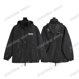 xinxinbuy Men designer Coats Jacket Paris Wave printing women oversize black yellow Grey green XS-L