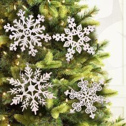 Christmas Decorations 1 Pack White Plastic Snowflakes Multi Sizes For Tree Hanging Pendants Xmas Home Party Window