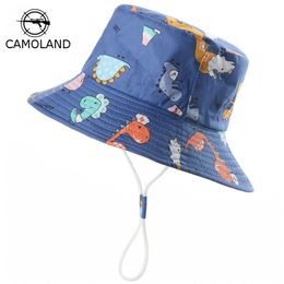 Caps Hats CAMOLAND Summer UV Protection Sun Hats For Child Cartoon Bucket Hats Outdoor Boys Girls Beach Cap Breathable Boonie Caps 220907