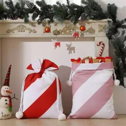 Christmas Decorations Design Recycled Santa Sacks Ornament Gift Bag With Drawstring For Festival Large Capacity Xmas Tree Decor