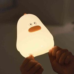 Nachtlichter warm niedliche kleine fette Hühnchen -Silikon -Nachtlicht mit Taschenschalter USB -Ladung Mädchen/Kinderzimmer als Geschenk am Bett Schlafzimmerstudium T220907