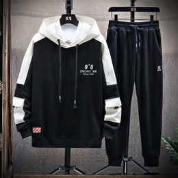 Mens Tracksuits functional style mens pretty suit autumn and winter mens suit with a sweater handsome junior high school student trend 220906