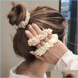 Hair Rubber Bands Women Pearl Hair Ties Girls Elastic Ring Band Ponytail Holders Rubber Bands Woman Scrunchy Scrunchies Hea Mjfashion Dh14X