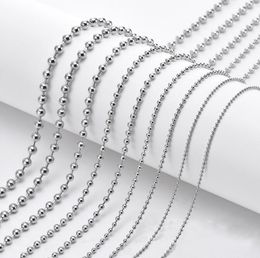 Titanyum çelik boncuk zincir kolye 3mm 3.2mm 16-24 inç Çoklu Spesifikasyon Kolye için uygun ıstakoz tokası
