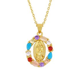 Jewellery Necklaces Pendants Virgin Mary heart chain necklace Zirconia Jewellery Cubic Crystal Cz Fashion Charm a34hy