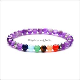 Beaded Strands 7 Chakra Bracelet Christmas Ladies Jewellery Gifts Heal Energy Blend Men And Women Yoga Birthday Holiday G Dhseller2010 Dhfgw