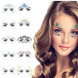 Halloween Party Decoration Diamond Stickers Eyebrows Face Stickers DIY Acrylic Star Makeup