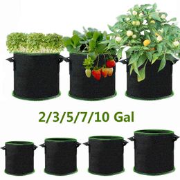 Faux Floral Greenery 235710Gallon Garden Flower Plants Growing Bags Plants Potato Tomato Fabric Container Bags For Home Vegetable Growing Pots Bag J220906