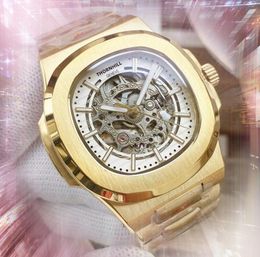 Luxury automatic mechanical movement watch 40mm 904L stainless steel mens square dial top quality High Quality Hollowed Out Design Wristwatch Gift