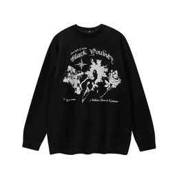 Men's Sweaters Punk High Street Women Men Sweaters Anime Knitted Harajuku Korean Fashion Winter Autumn Oversized Y2k Sweater Vintage Pullovers T220906