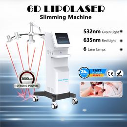 6D lipo laser slimming red green light machine liposuction lazer body shaping cellulite reduction equipment FDA CE approved