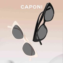 Sunglasses CAPONI Cat Eye Trend Women Sunglasses Polarised Anti-reflective Anti-glare Sun Glasses Female Fashionable Eyewear UV400 CP2227 T220831