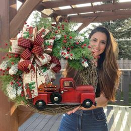 Red Truck Christmas Garland Farmhouse Decoration garland Door Hanging Tag LK276