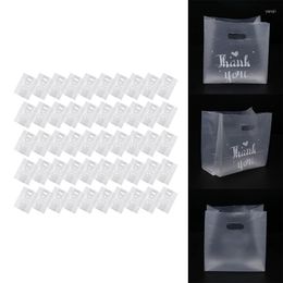 Shopping Bags 50 Pcs Thank You Plastic Gift Bag With Handle Christmas Wedding Party Candy Cake