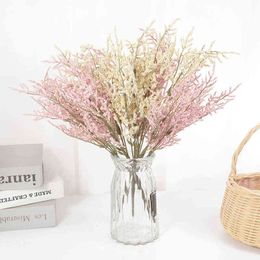 Faux Floral Greenery Baby Breath Gypsophila Artificial Flowers Bouquet Fake Lavender Wedding Party Christmas Flower Piece Home Vase Decoration J220906