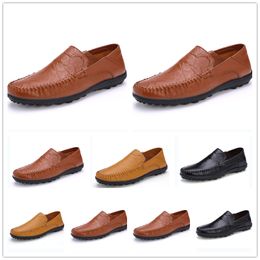 2022 Dress leather shoes Casual moccasin gommino Leisure driving Business Second-layer-cowhide Soft comfortable Home shoes MEN