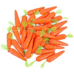 Faux Floral Greenery 25 Pieces Mini Carrot Artificial Plastic Foam Flower Fake Fruit Vegetable Simulation Home Kitchen Christmas Easter Party Decoration J220906