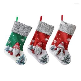 Christmas Decorations Stockings Big Xmas Stocking Decoration 18" 3D Plush Swedish Gnome For Home Holiday Decor 85AC