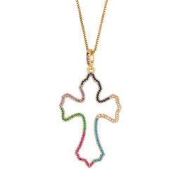 Jewellery Necklaces Pendants Openwork palm cross chain necklace Zirconia Jewellery Cubic Crystal Cz Fashion Charm w3t4